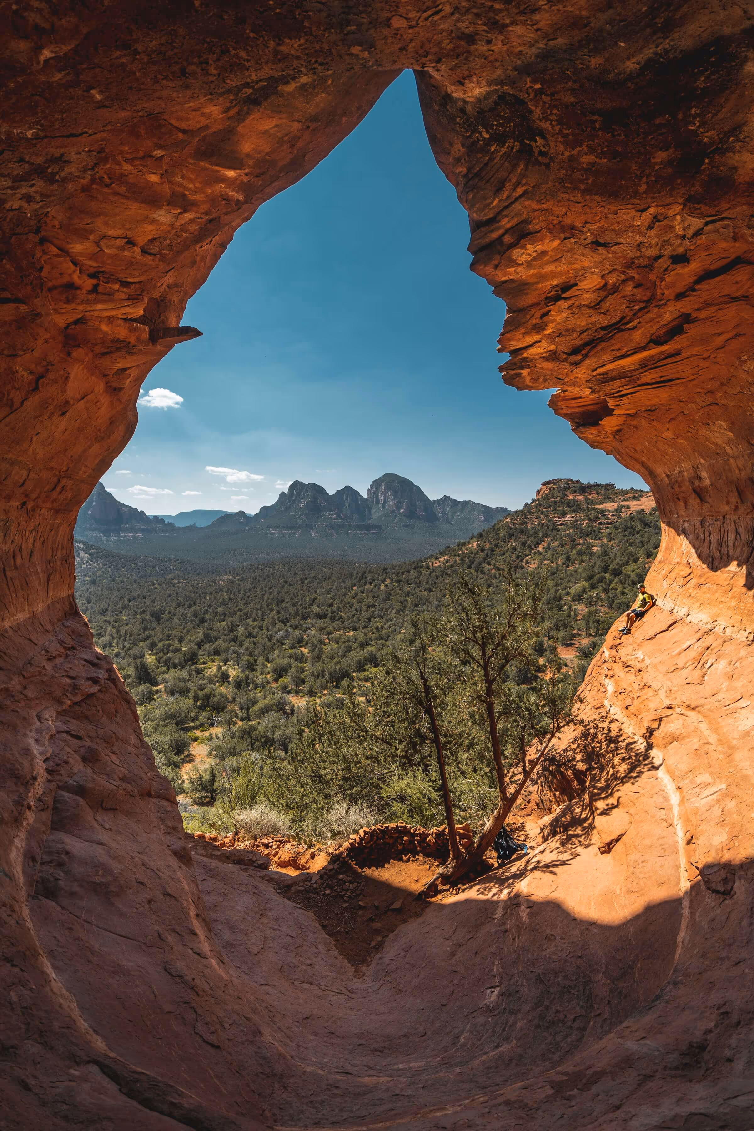 Hole in the red rocks of Sedona, AZ