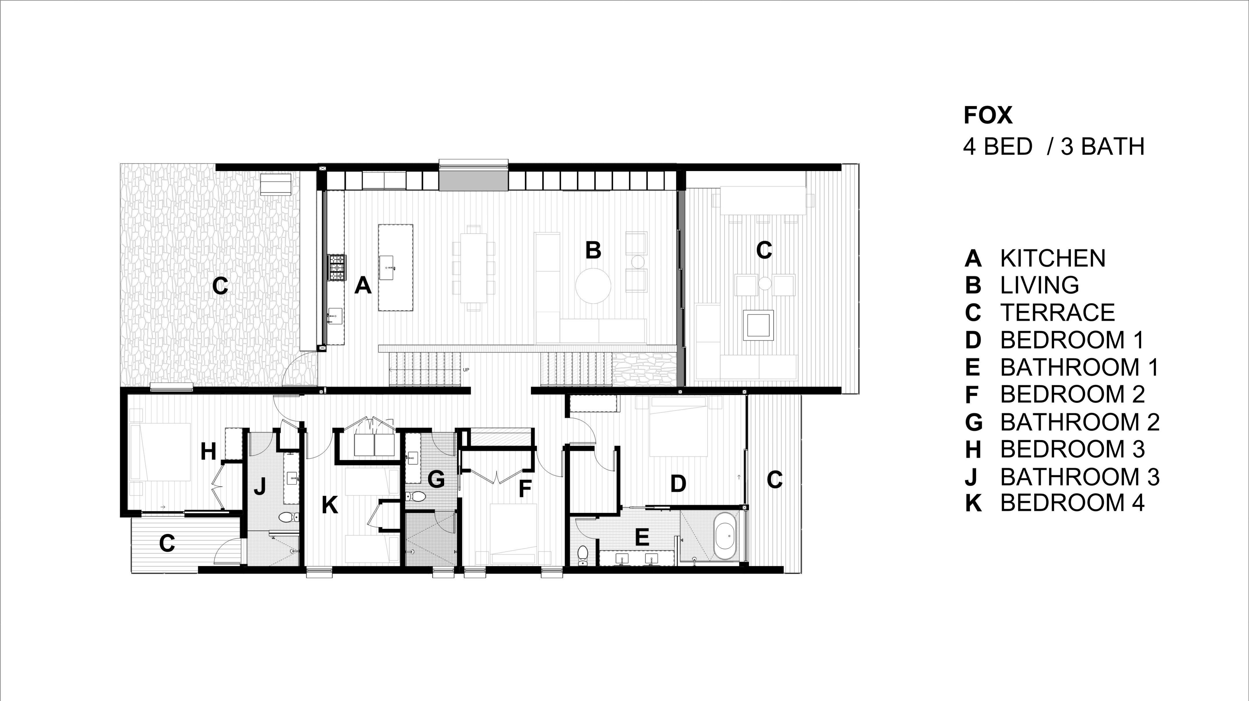 Upper floor plan of Fox