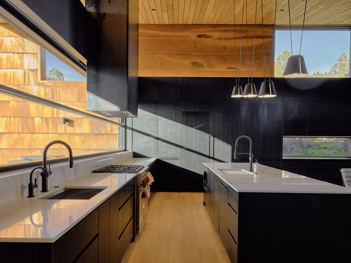 kitchen at Fox a modern rental home in Sedona