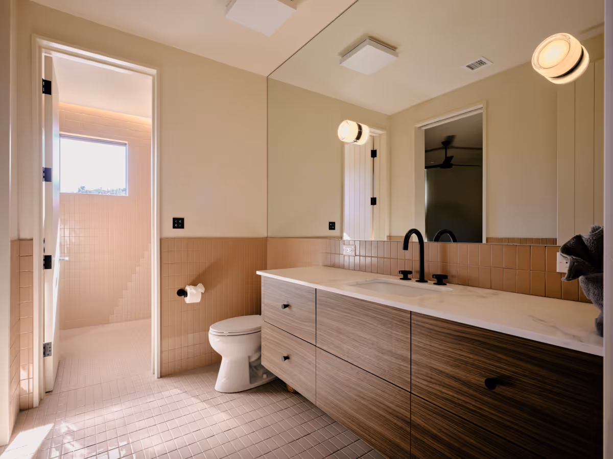 bathroom at Fox a modern rental home in Sedona