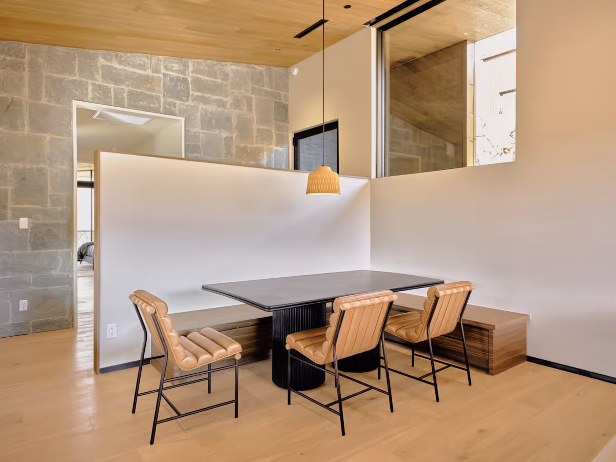 dining at Kit a modern home rental in Sedona