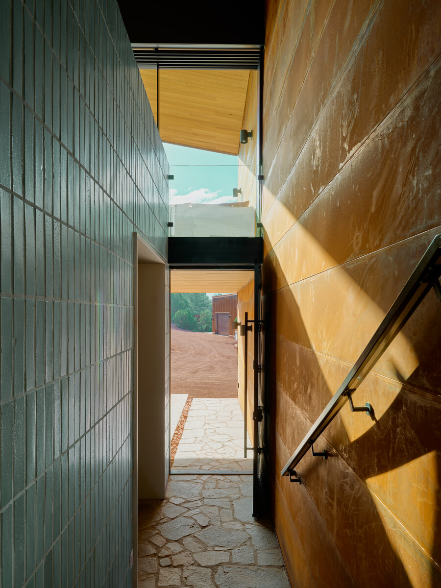 stairway at Fox a modern rental home in Sedona