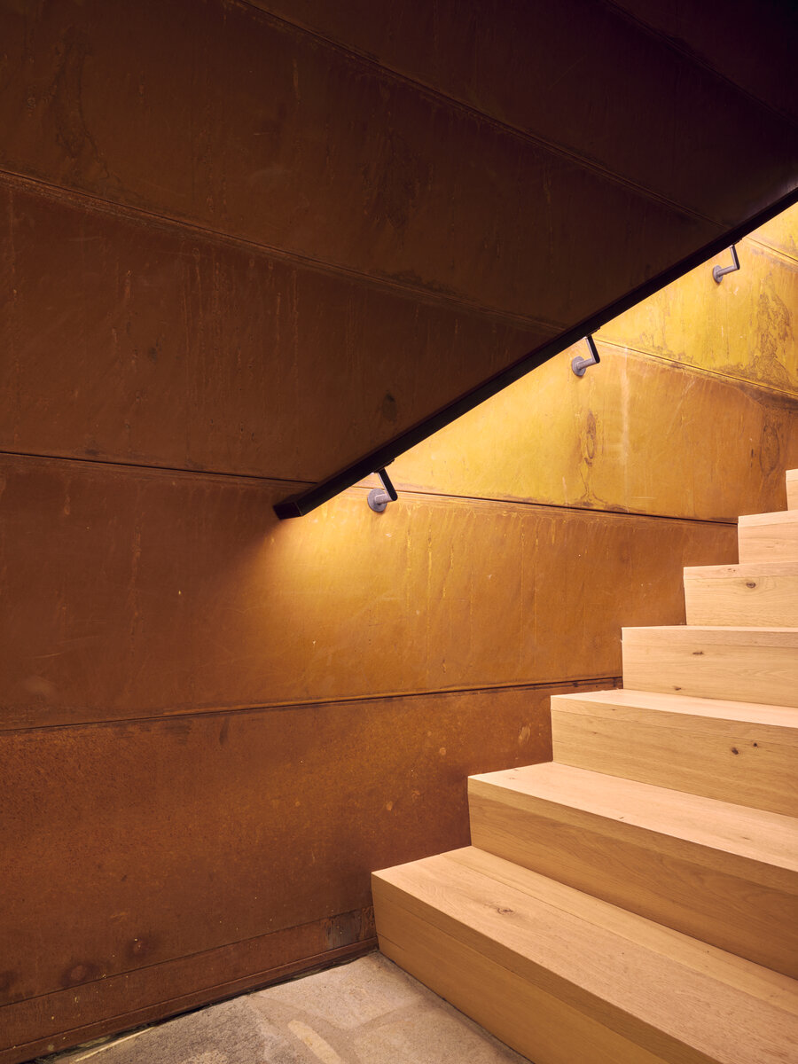 stairway at Fox a modern rental home in Sedona