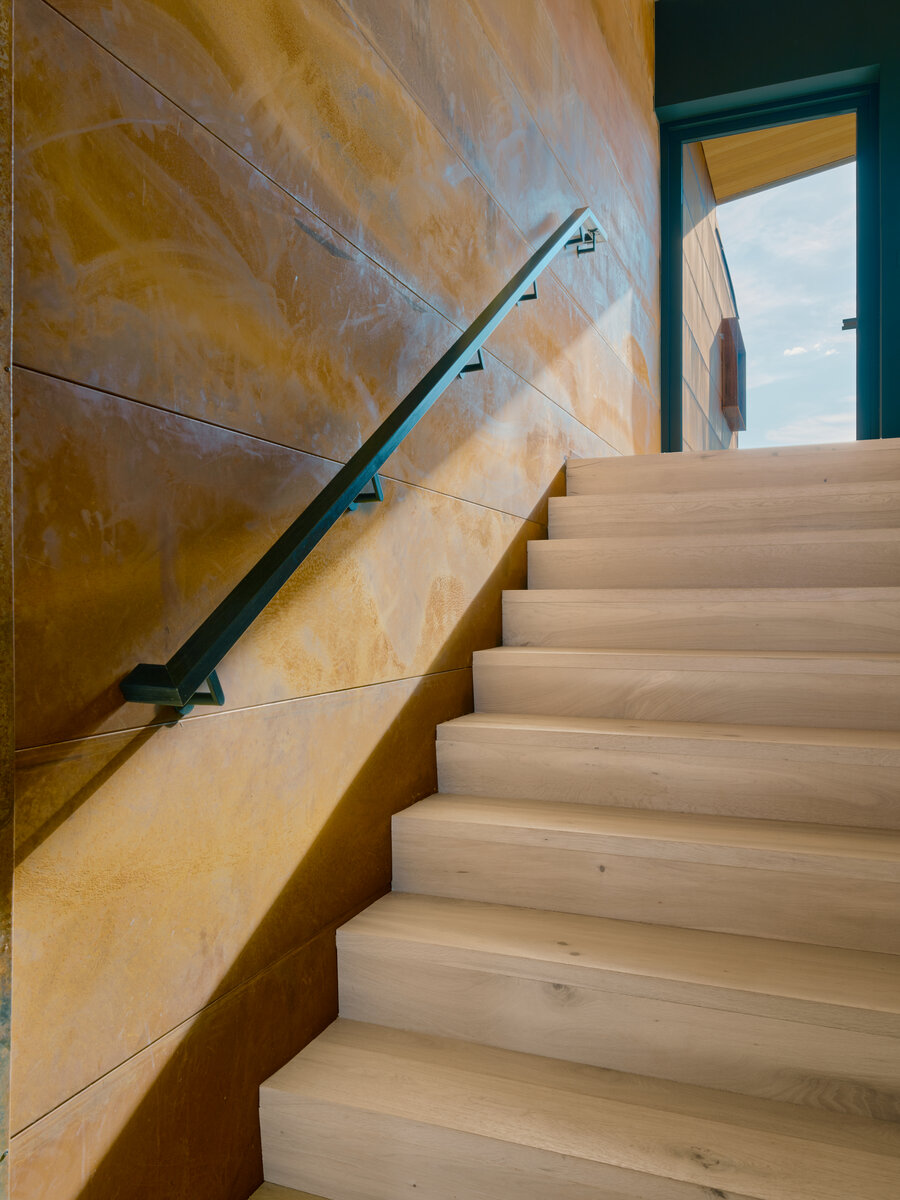 stairway at Fox a modern rental home in Sedona