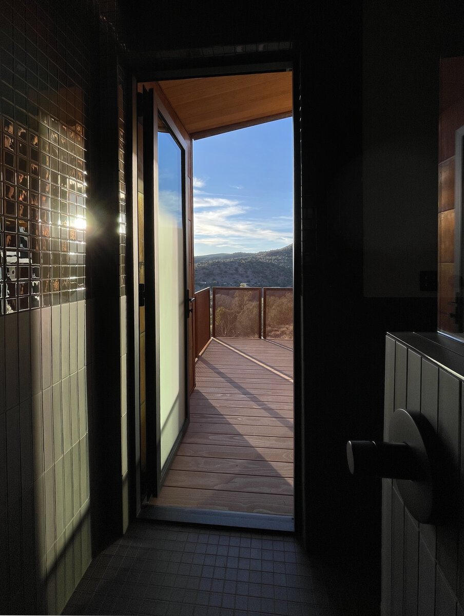 shower at Fox a modern rental home in Sedona