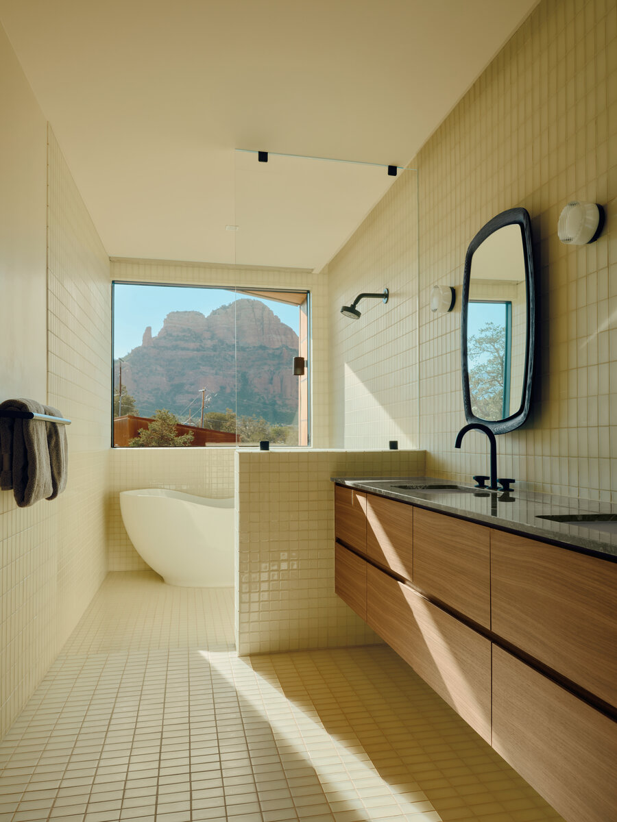 bathroom at Fox a modern rental home in Sedona