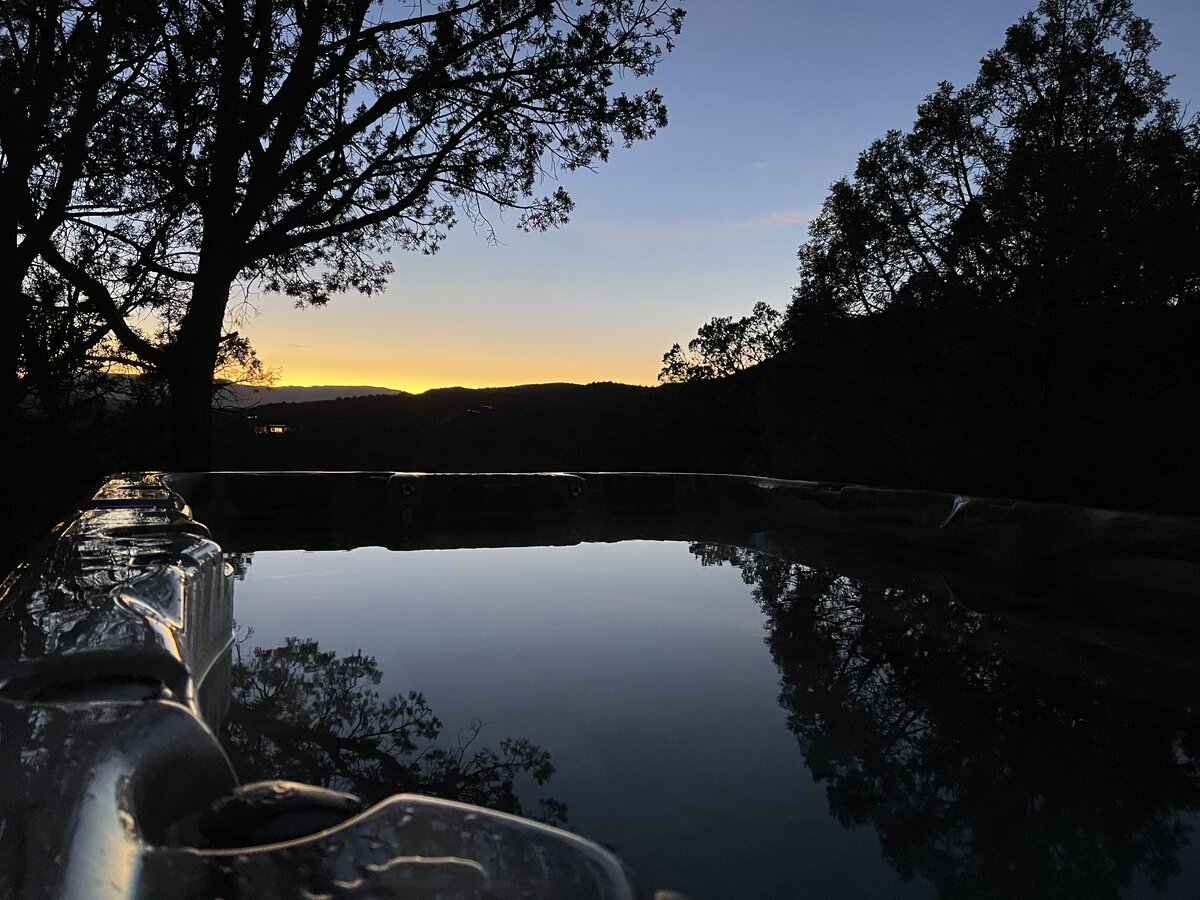 hot tub at Fox a modern rental home in Sedona