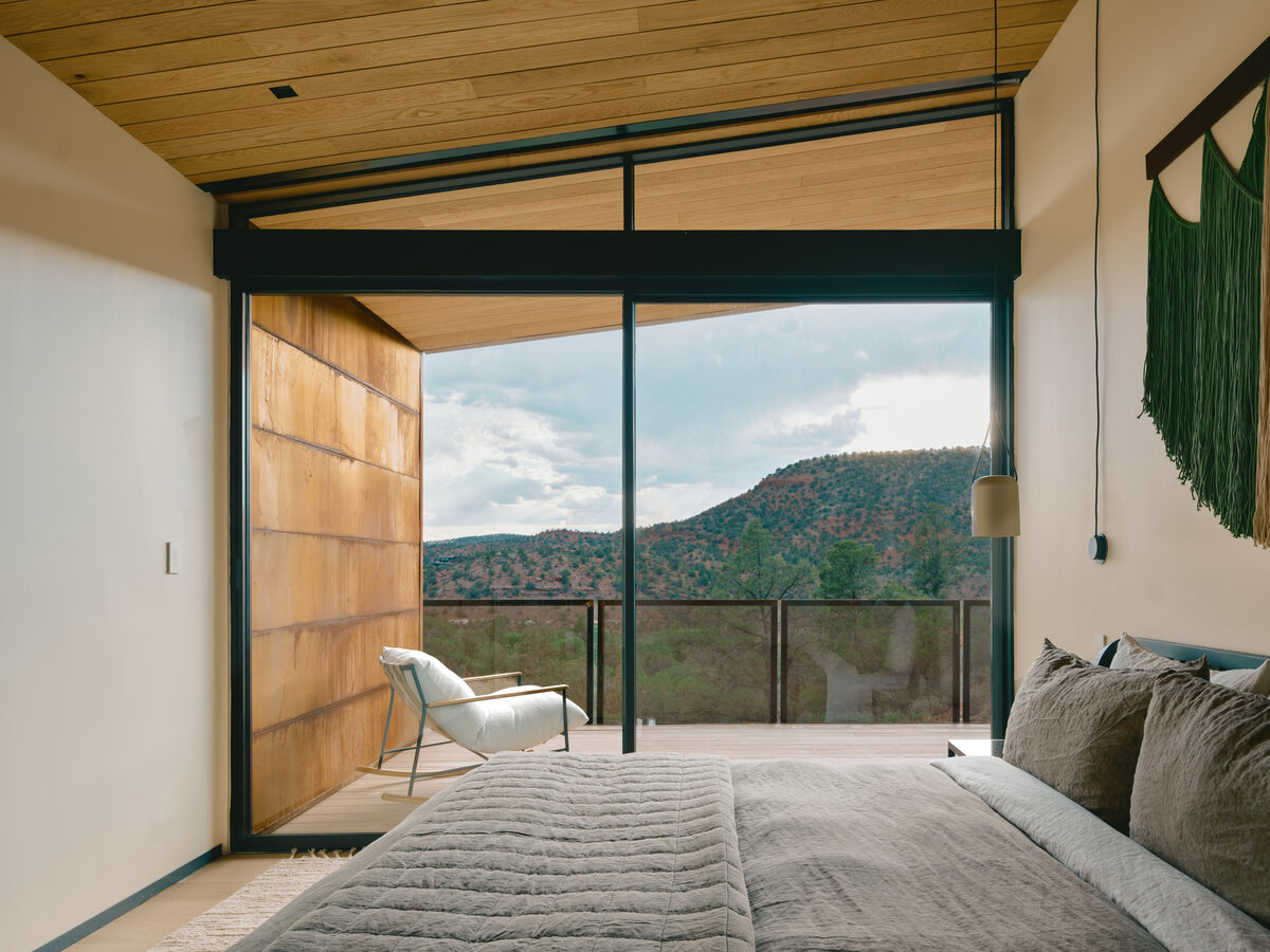 bedroom at Kit a modern home rental in Sedona