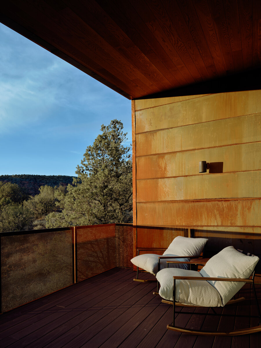balcony at Kit a modern home rental in Sedona