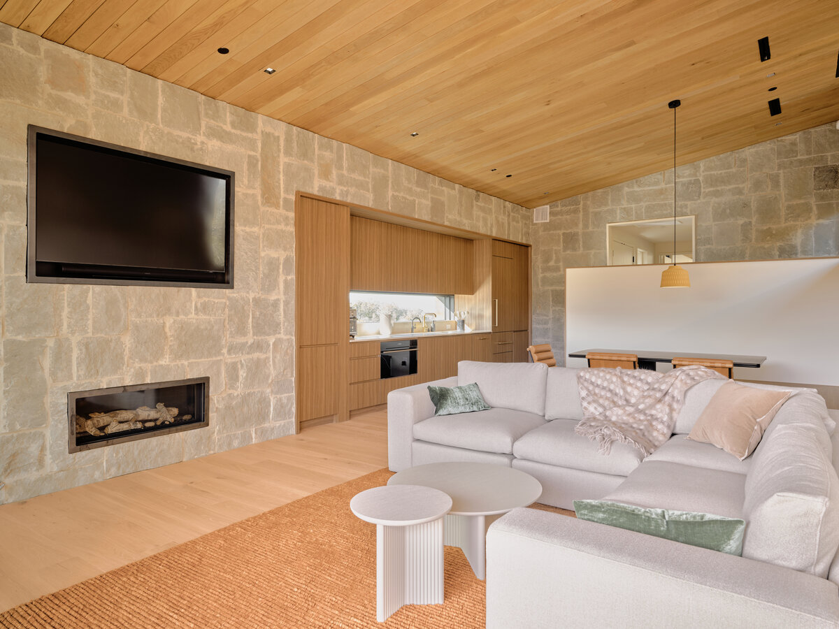great room at Kit a modern home rental in Sedona