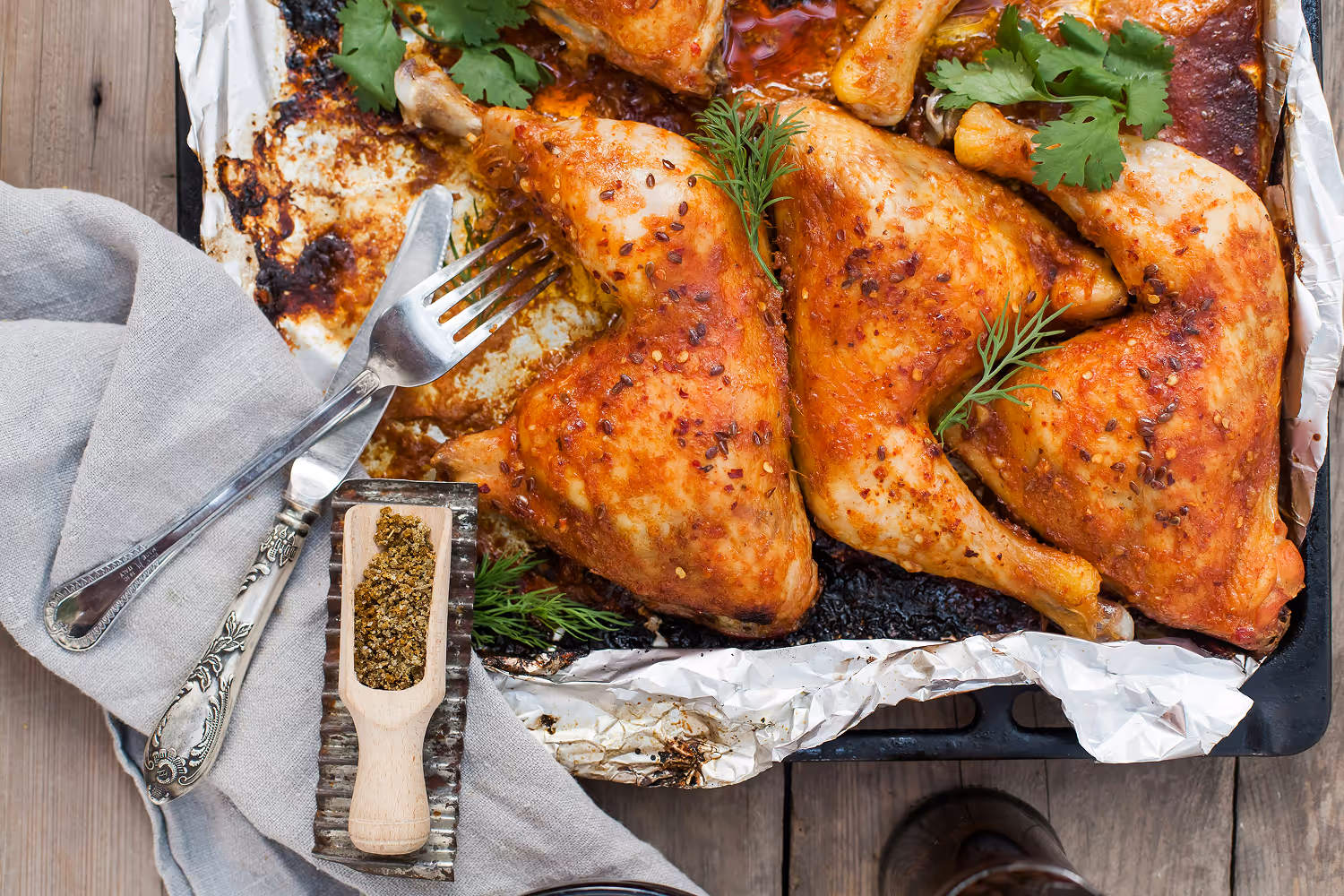 Crispy baked chicken thighs