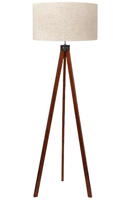 EPOWER Wood Tripod Floor Lamp
