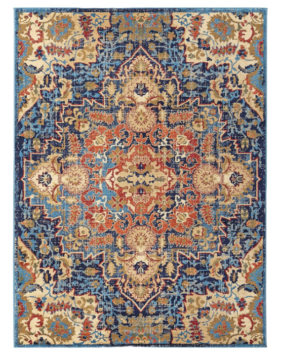 LUXE WEAVERS Howell Collection Oriental 8x10 Blue Area Rug