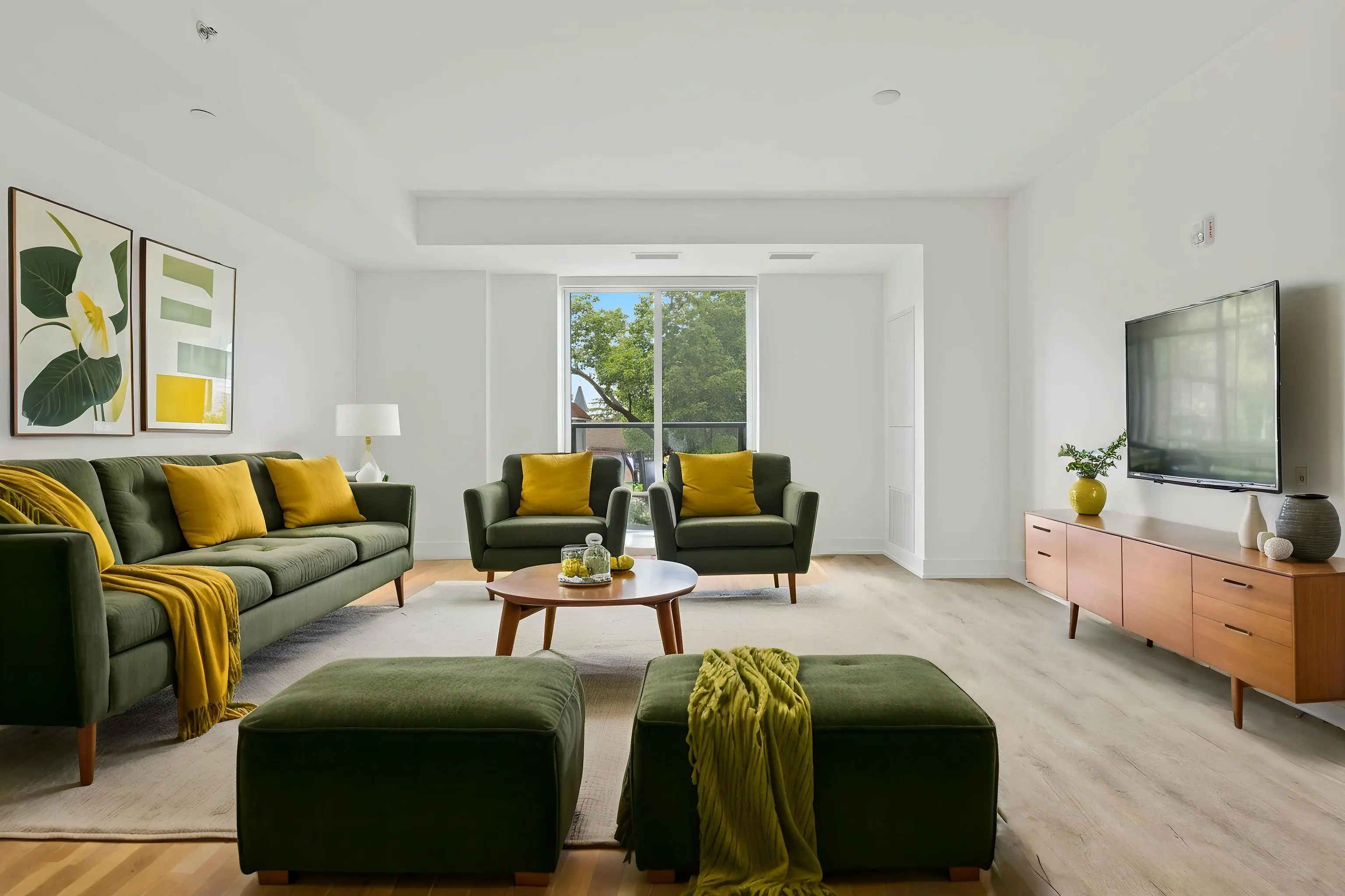 Virtual Staging AI - Mid-Century Modern Livingroom