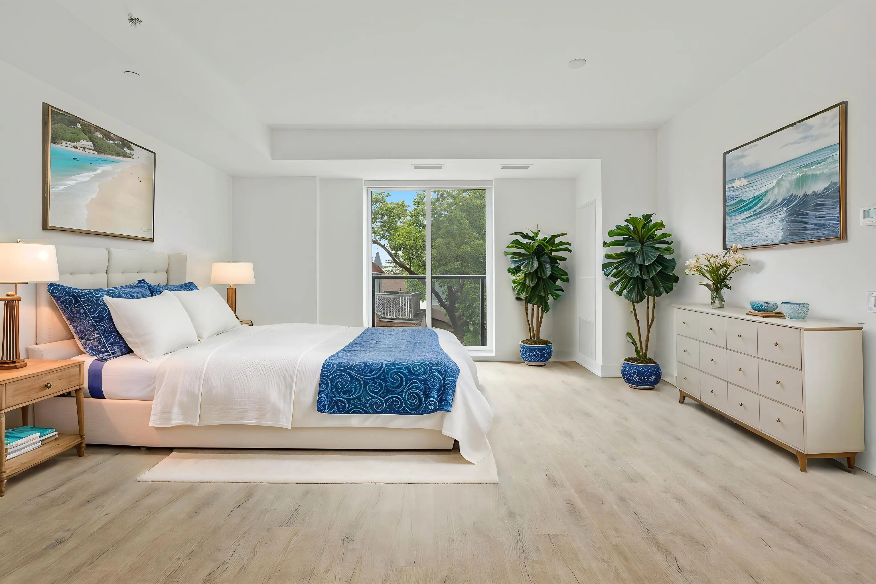 Virtual Staging AI - Modern Coastal Bedroom