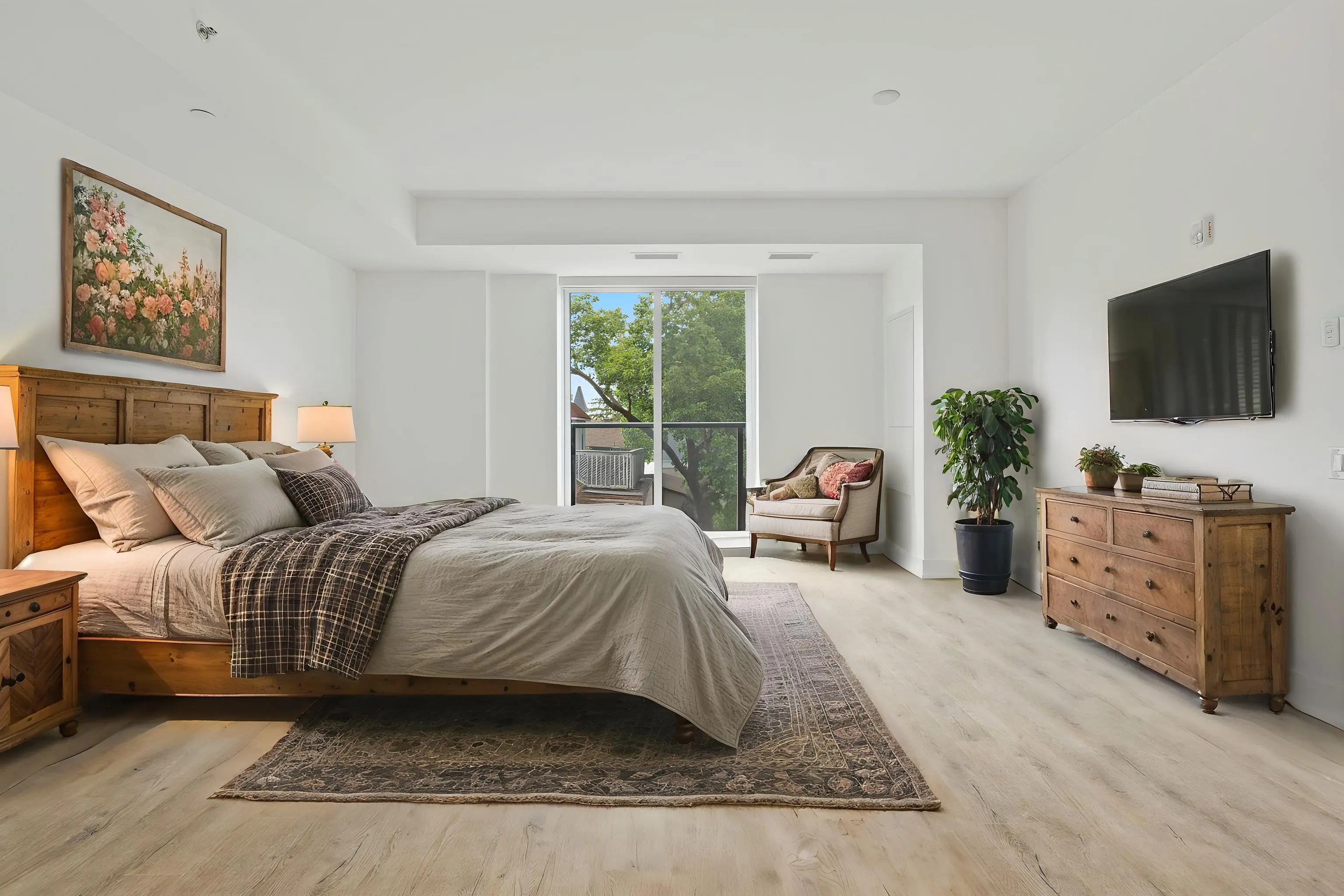 Virtual Staging AI - Modern Farmhouse Bedroom