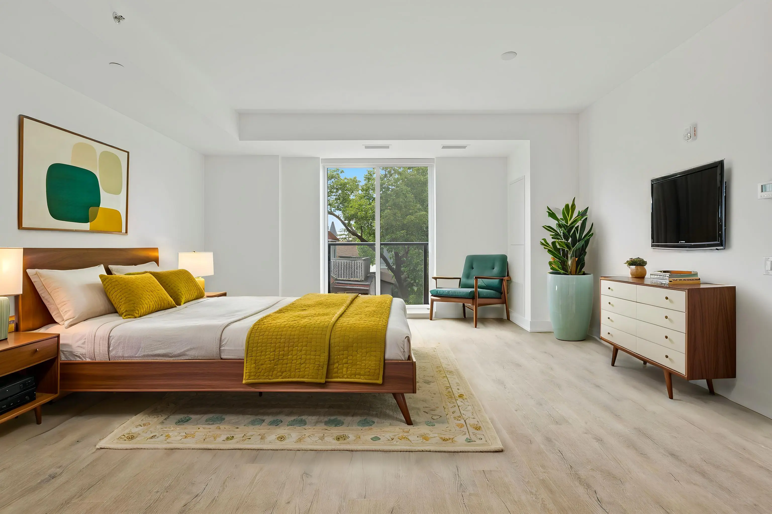 Virtual Staging AI - Mid-Century Modern Bedroom