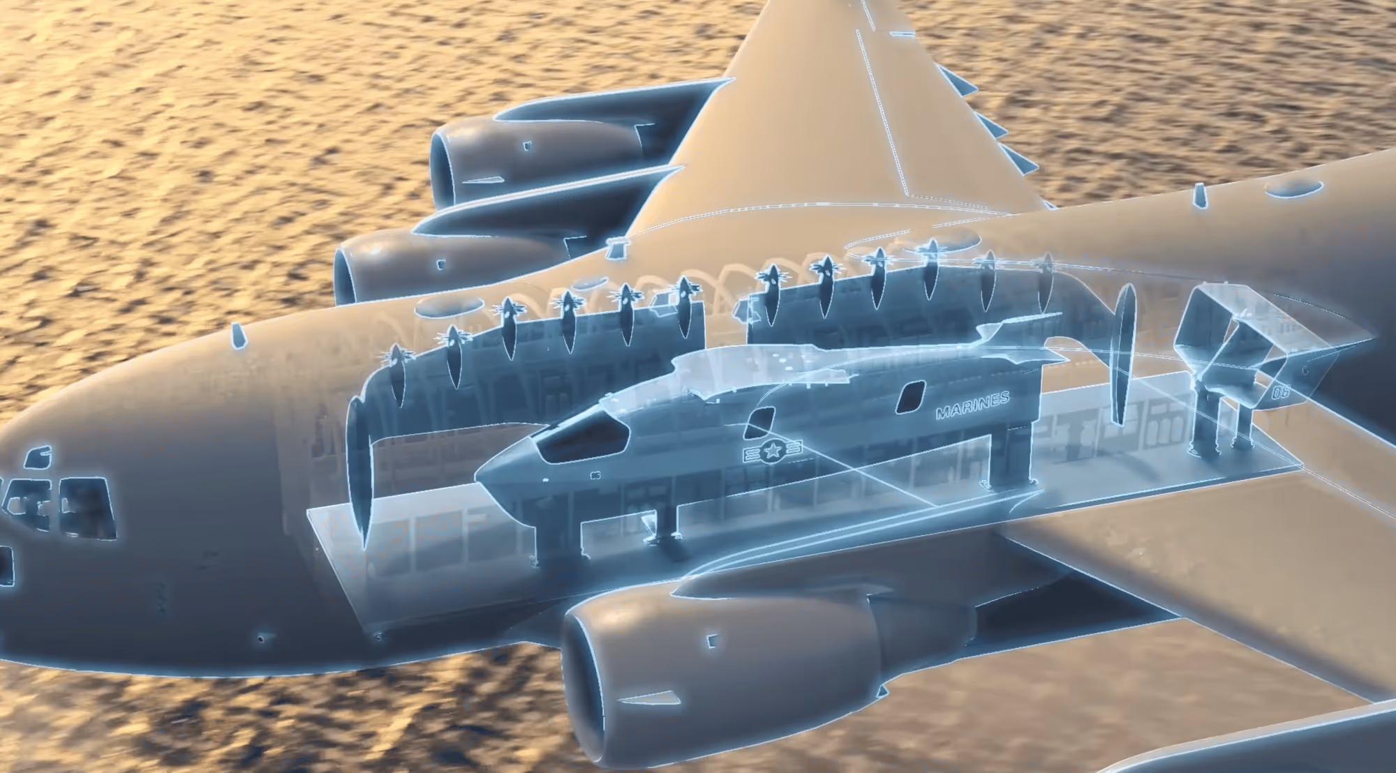 deployment plane showing viceroy inside cargo area