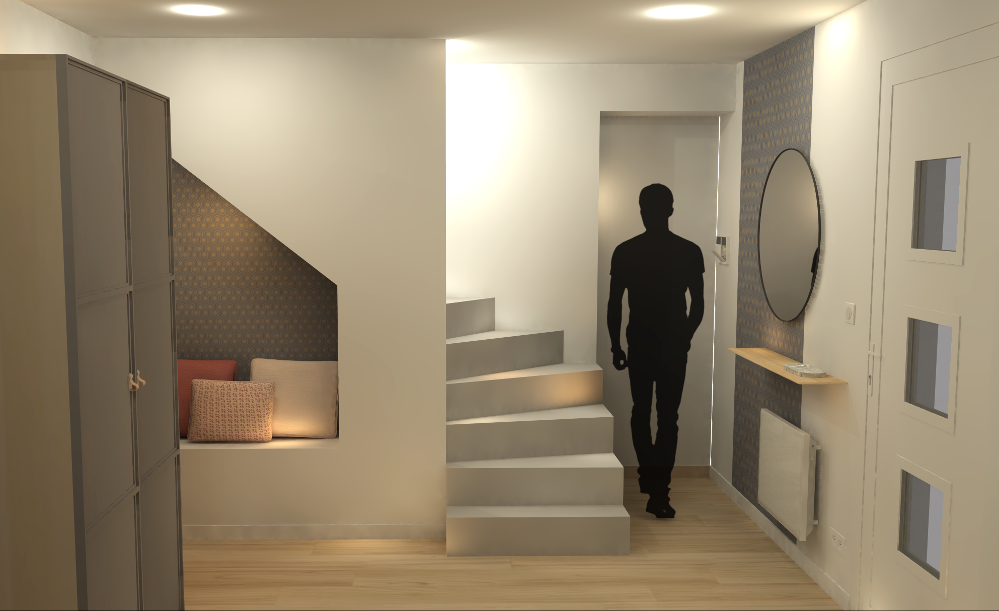 Vue 3D photo réaliste de l'entrée