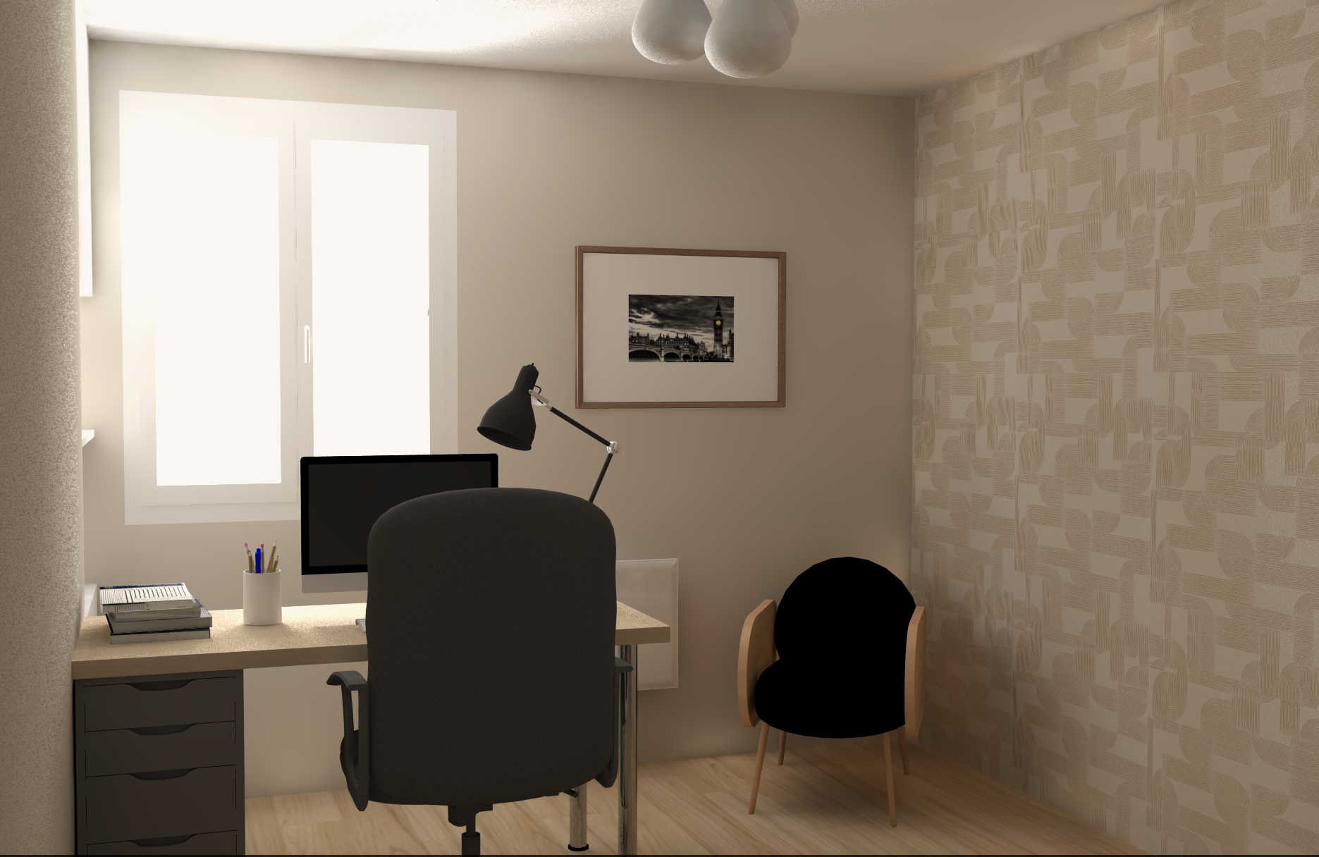 Vue 3D photo réaliste bureau