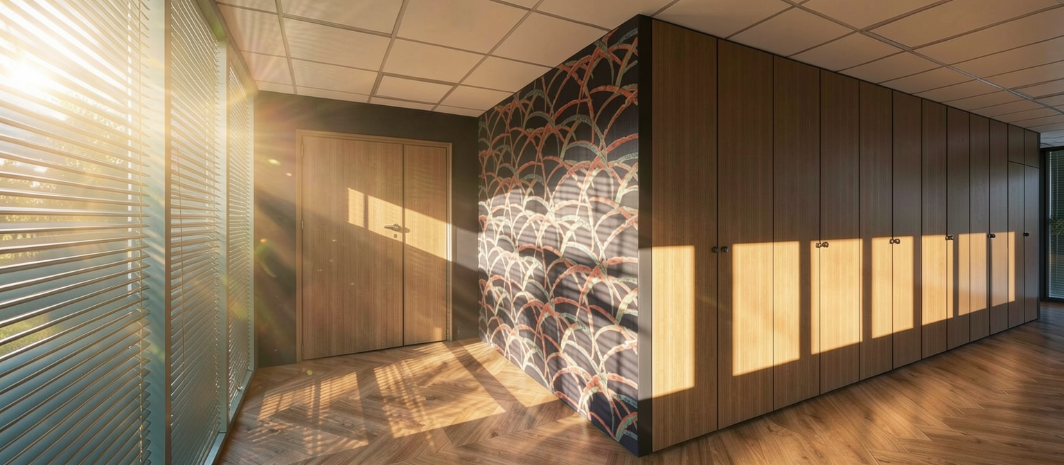 Entrée du cabinet d'avocats avec rangements 