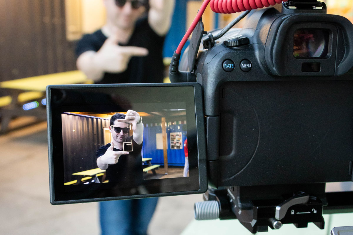 Rob Keller framing a shot like a film director