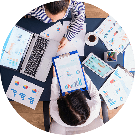 Marketing professionals working on a marketing project
