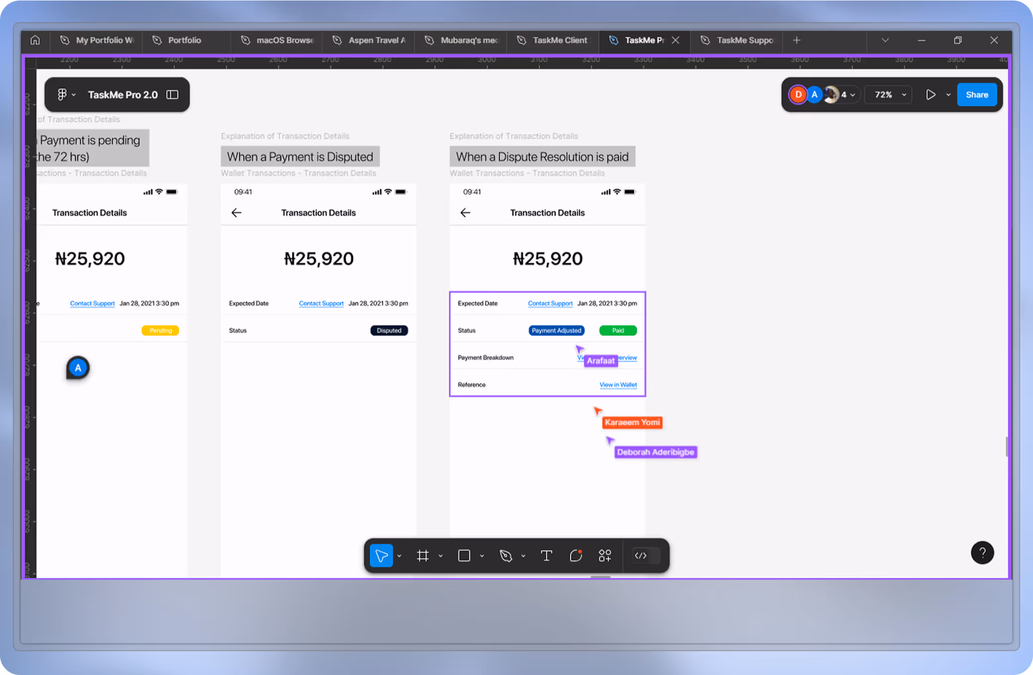 Image showing a collaborative Usability Testing session of TaskMe mobile app