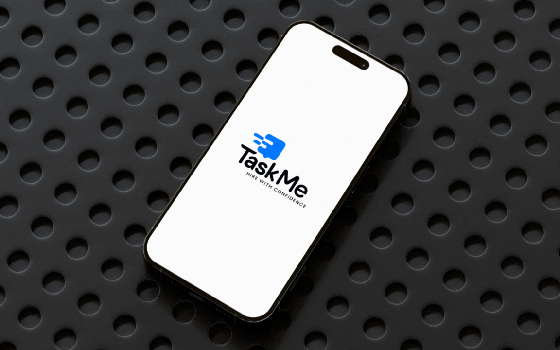 A gif showing screens from 'TaskMe Mobile App' project