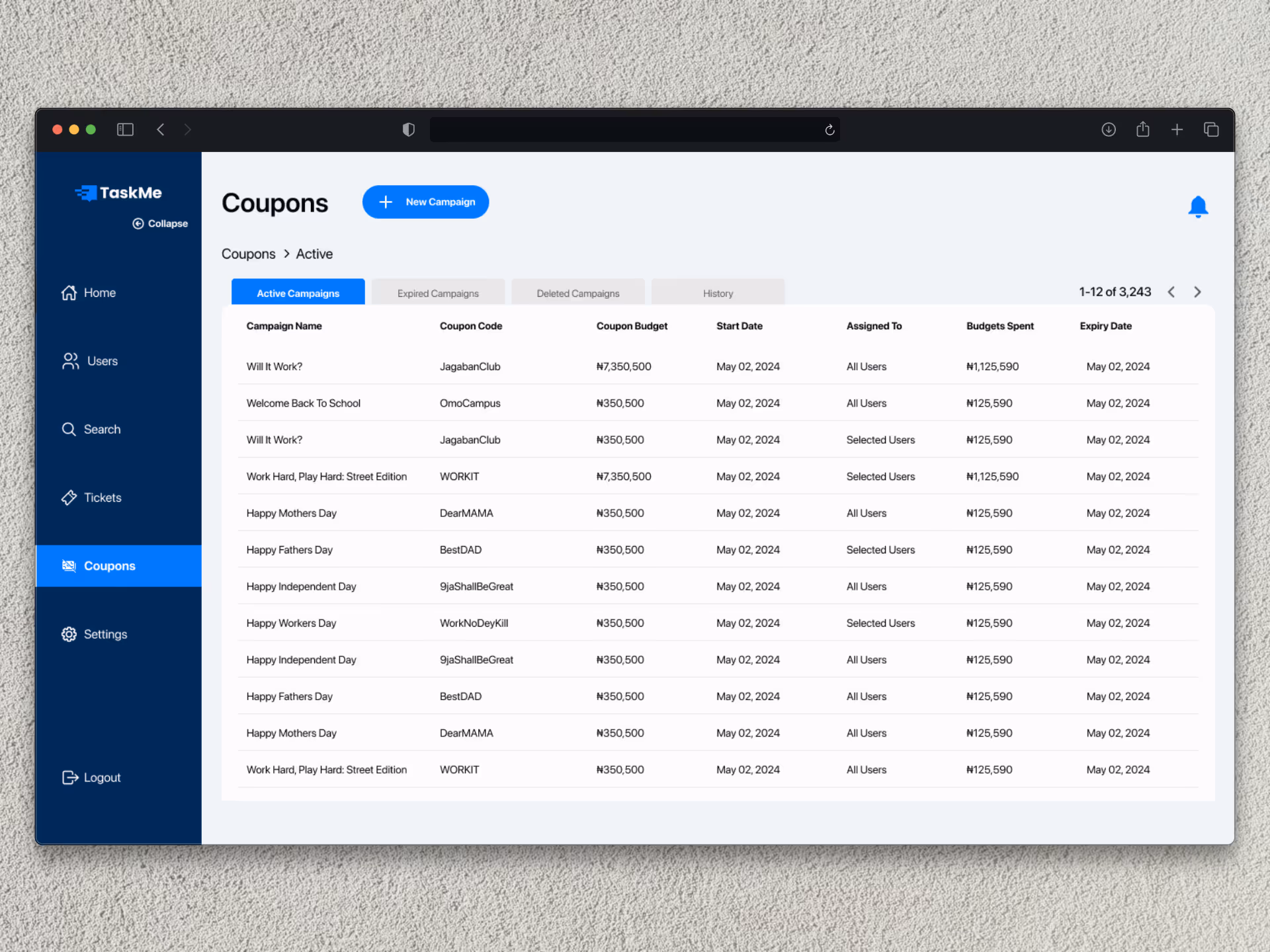 An image showing web mock up screens of 'TaskMe Support Web App'