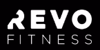 Logo displaying the words "Revo Fitness" in bold, modern font on a black background.