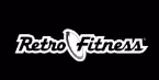 Retro Fitness logo with a black background and stylized text.