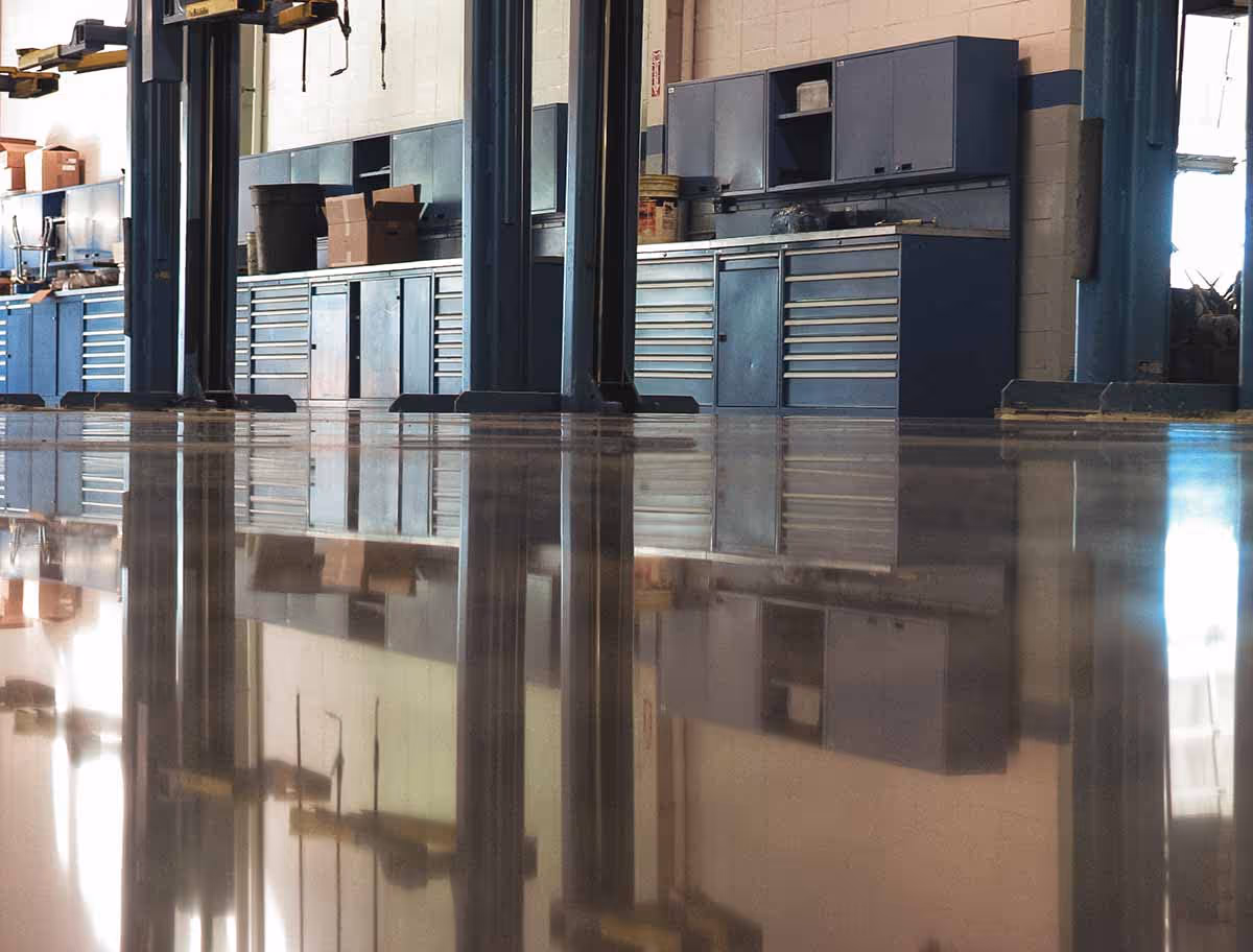 Industrial polished concrete floor