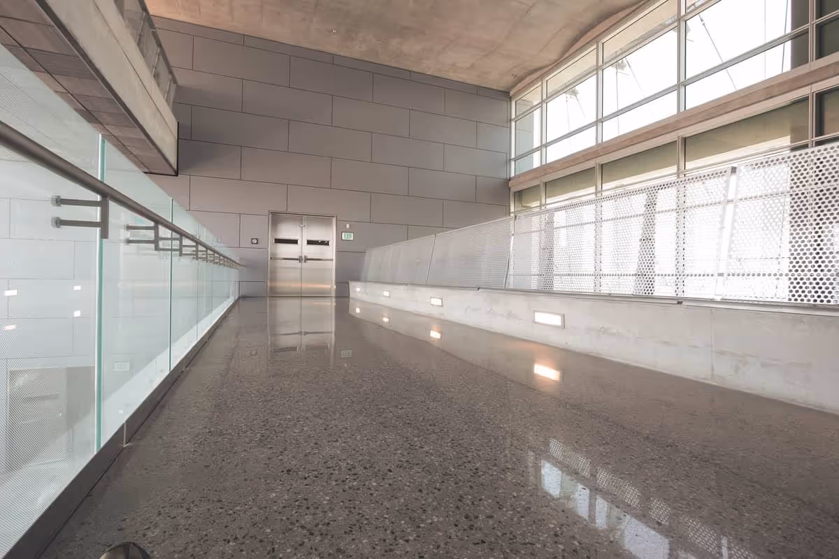 Institutional building with a polished concrete floor