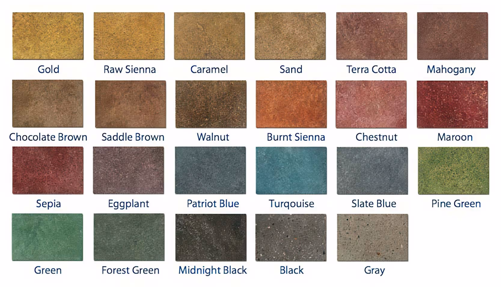 Available color options for polished concrete flooring
