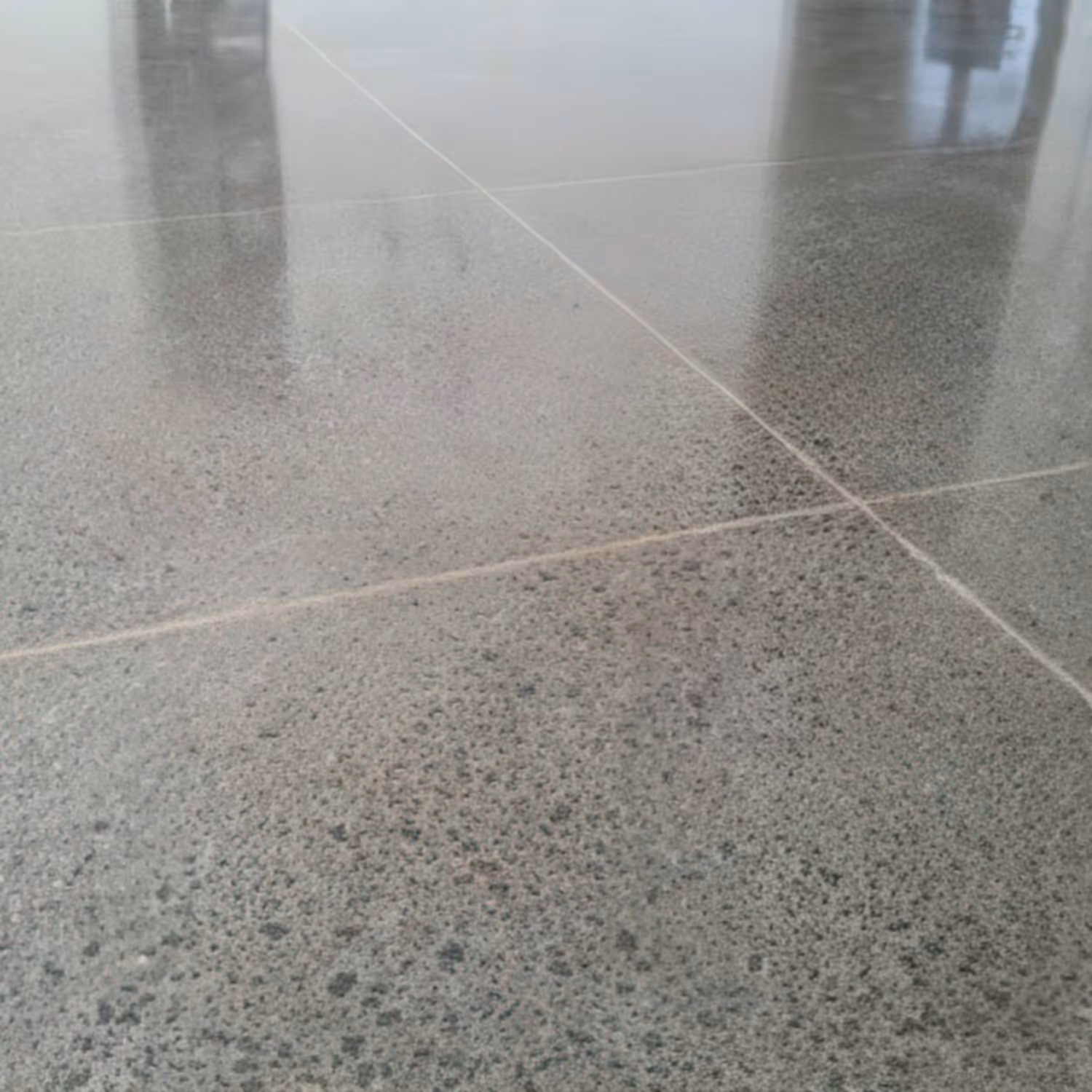 Decorative polished concrete flooring