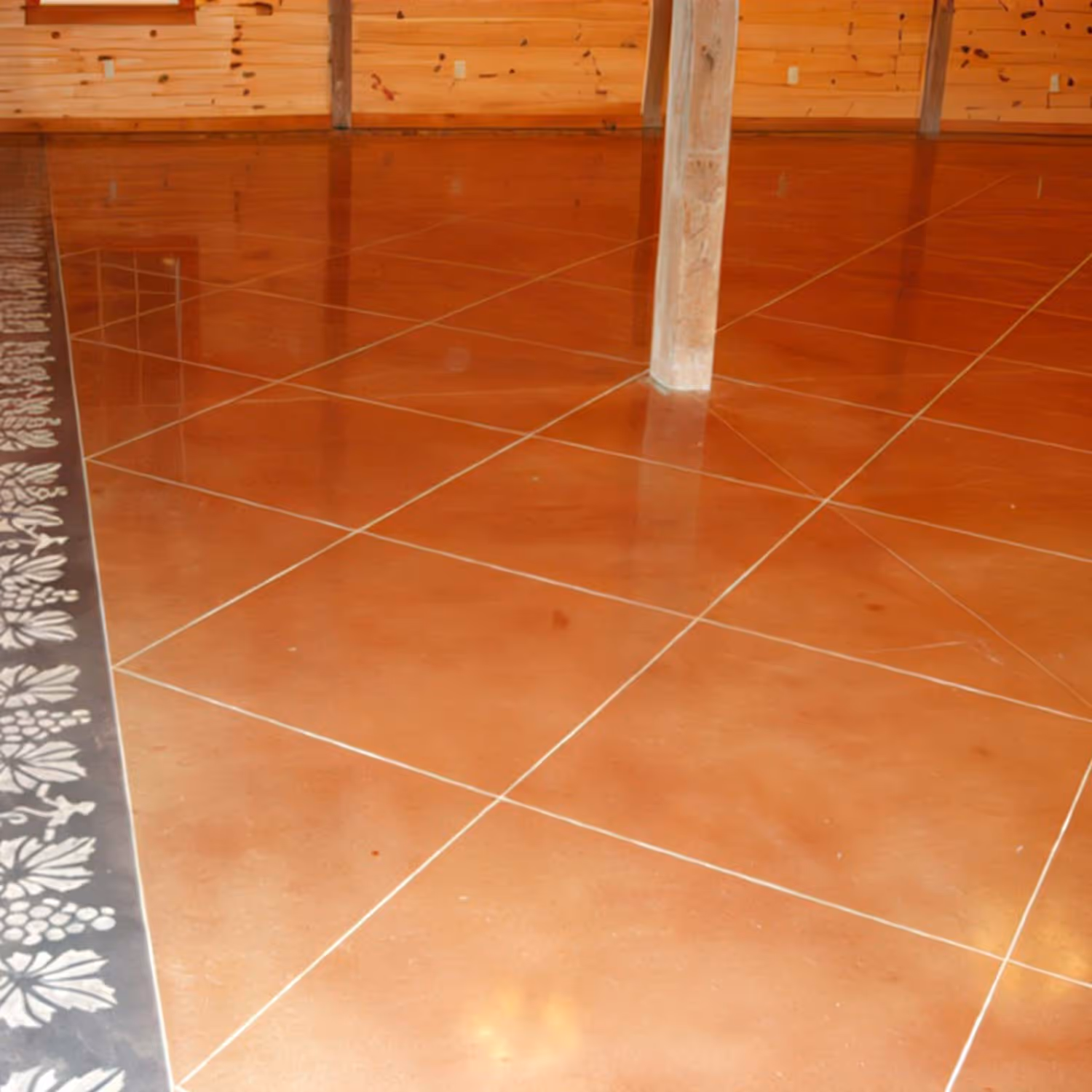 Decorative polished concrete flooring