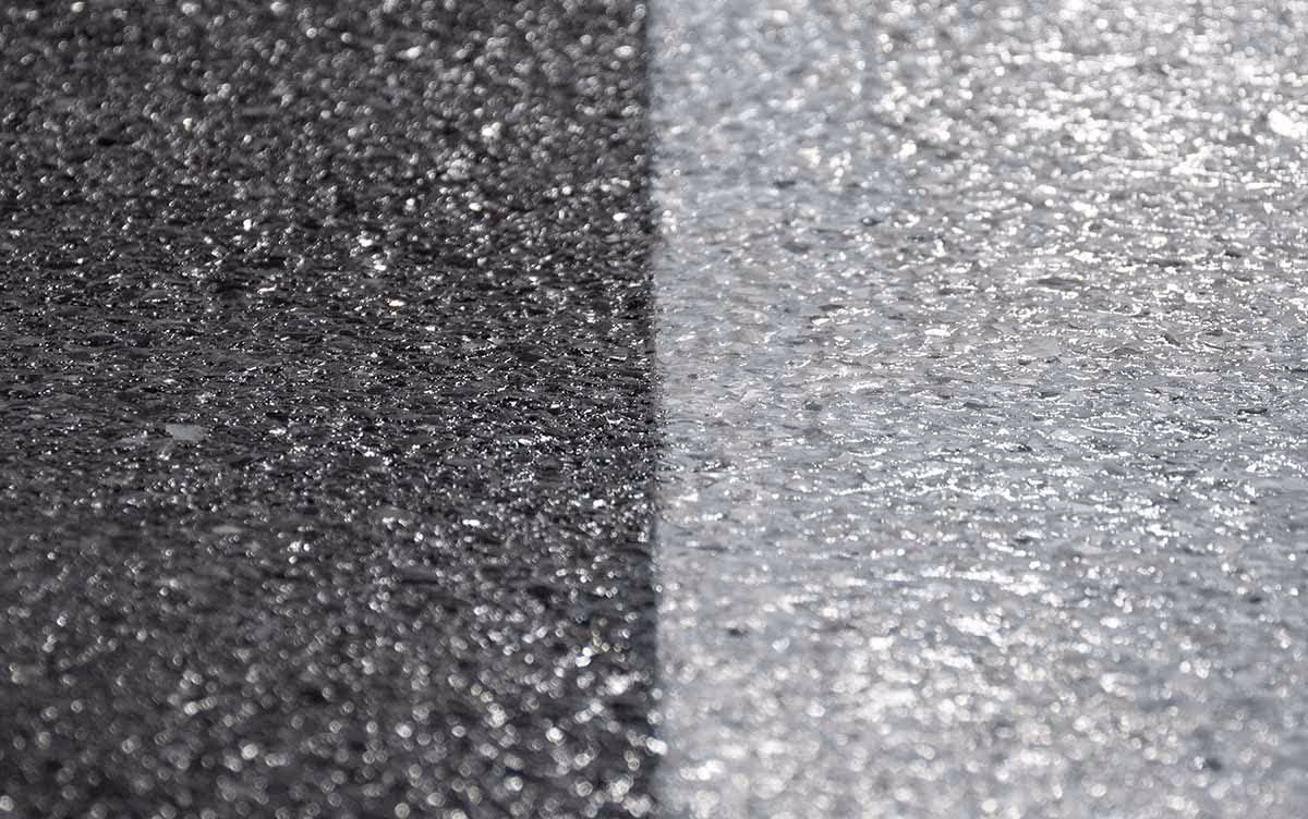 White and black resinous flooring