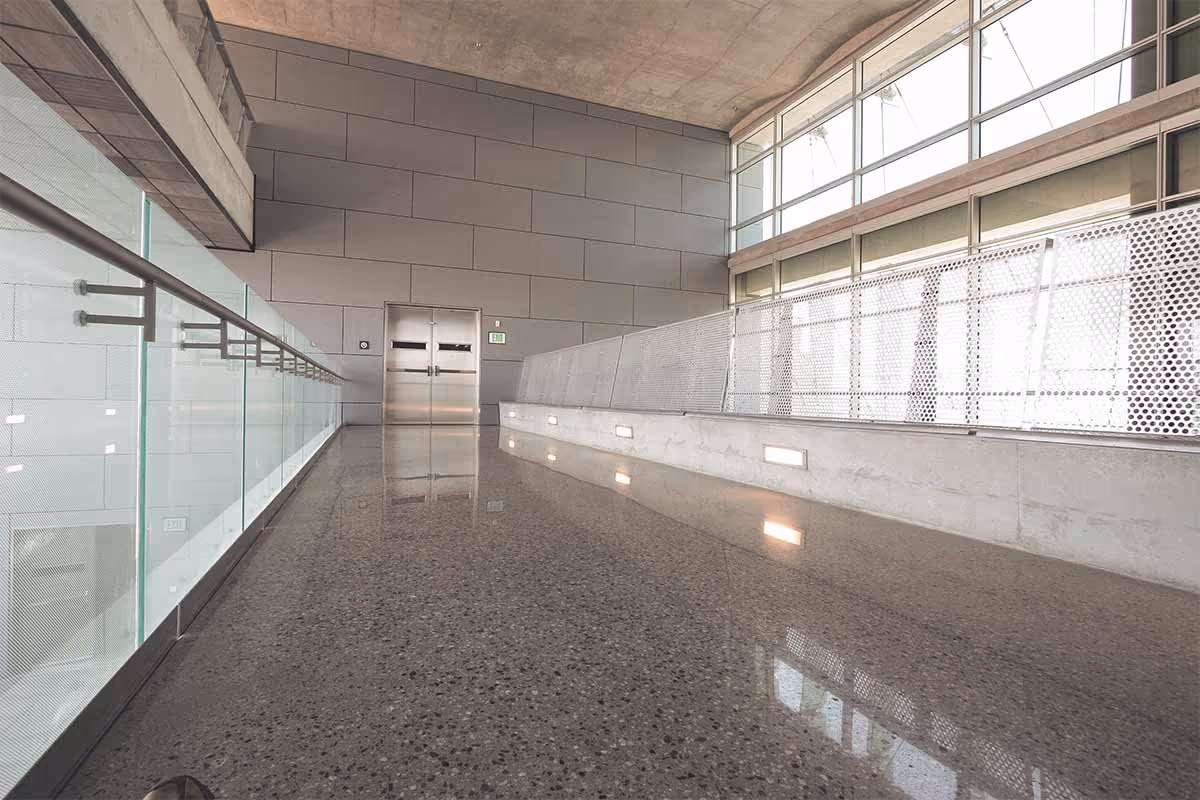 Institutional polished concrete flooring