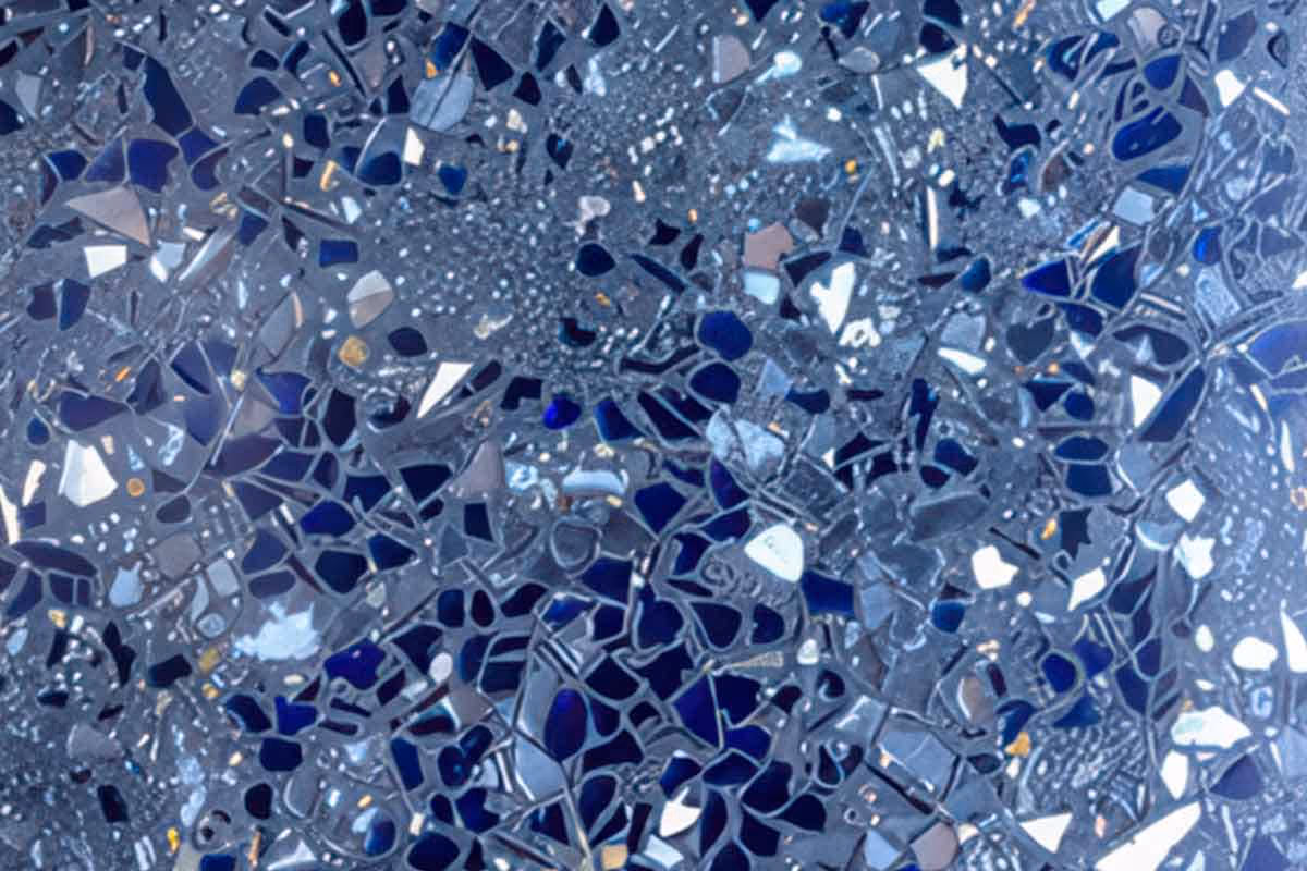 Terrazzocrete sample in blue