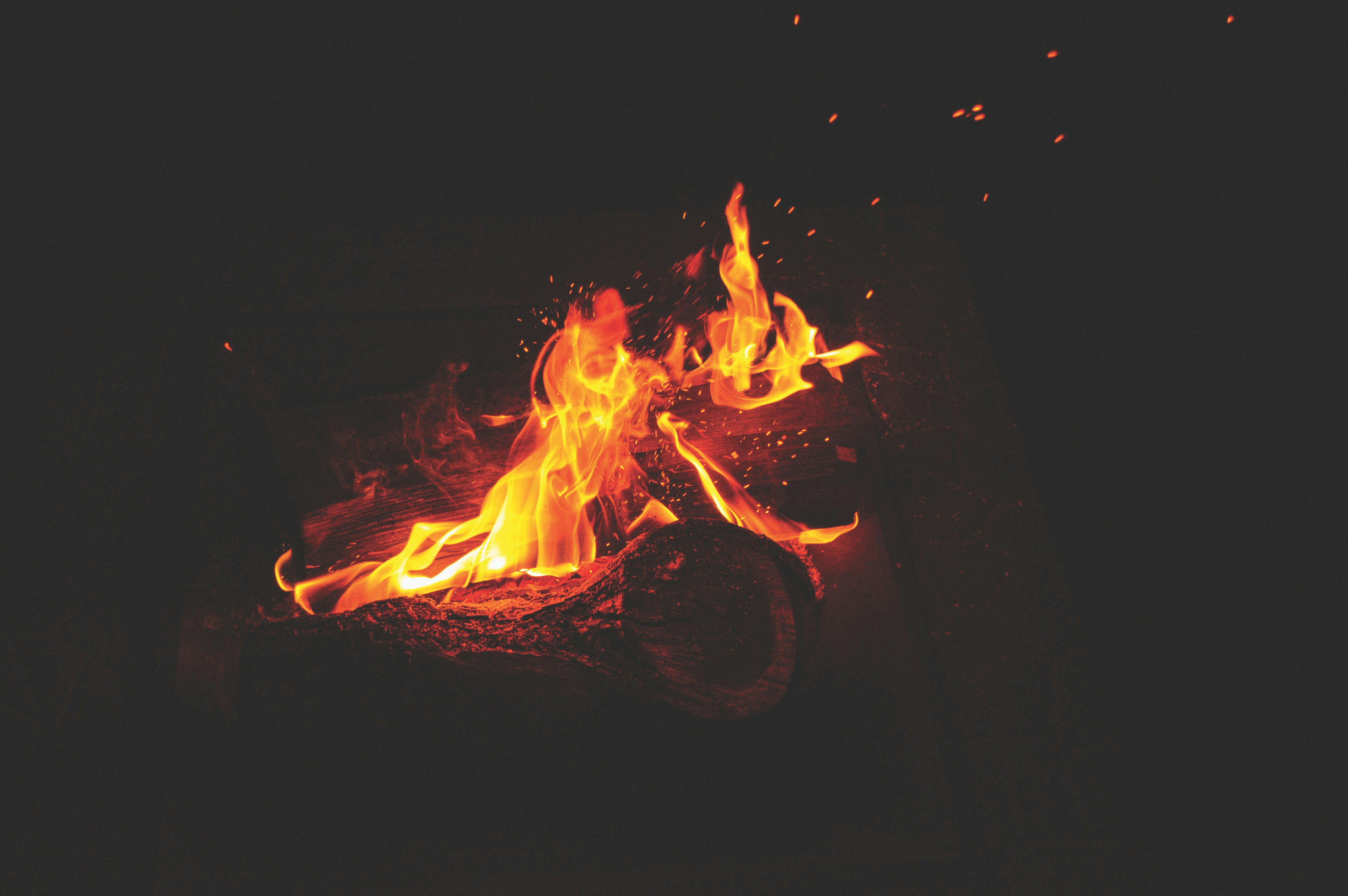 Logs burning