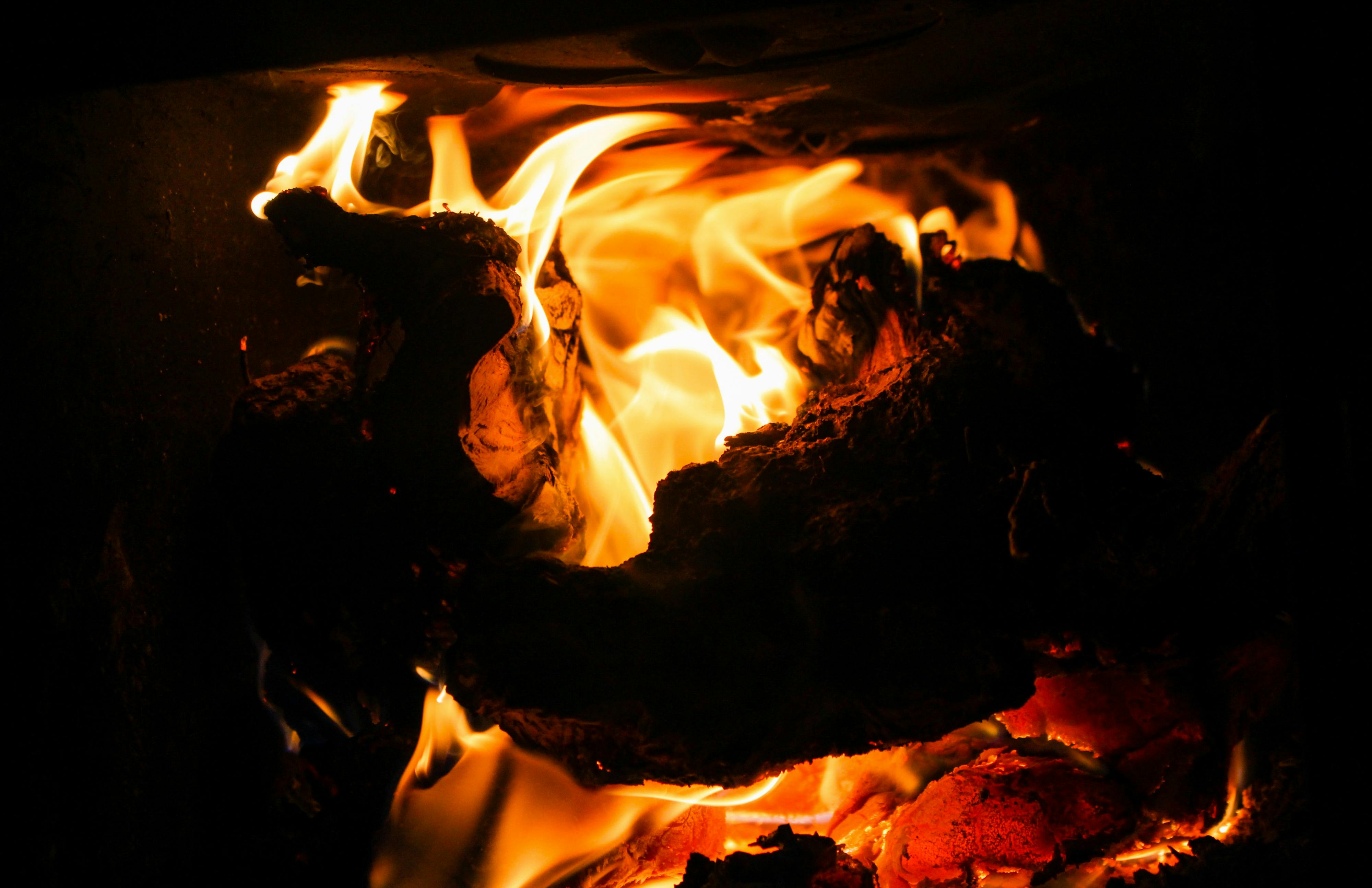 Close up of campfire