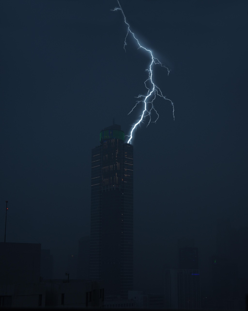 Lighting over a sky scraper