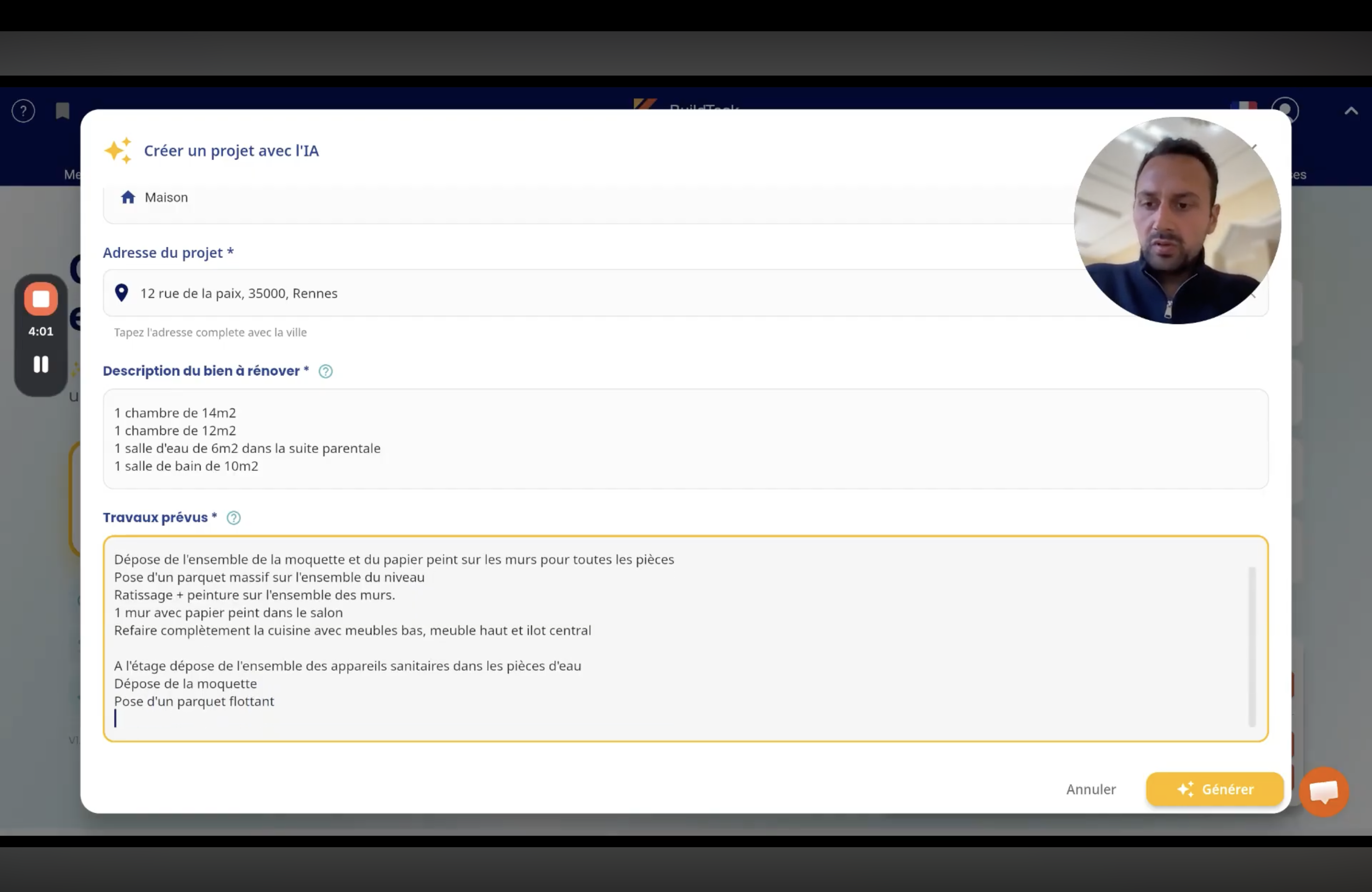 Avec l'IA de BuilldTeck générez vos chiffrages estimatifs en quelques minutes !