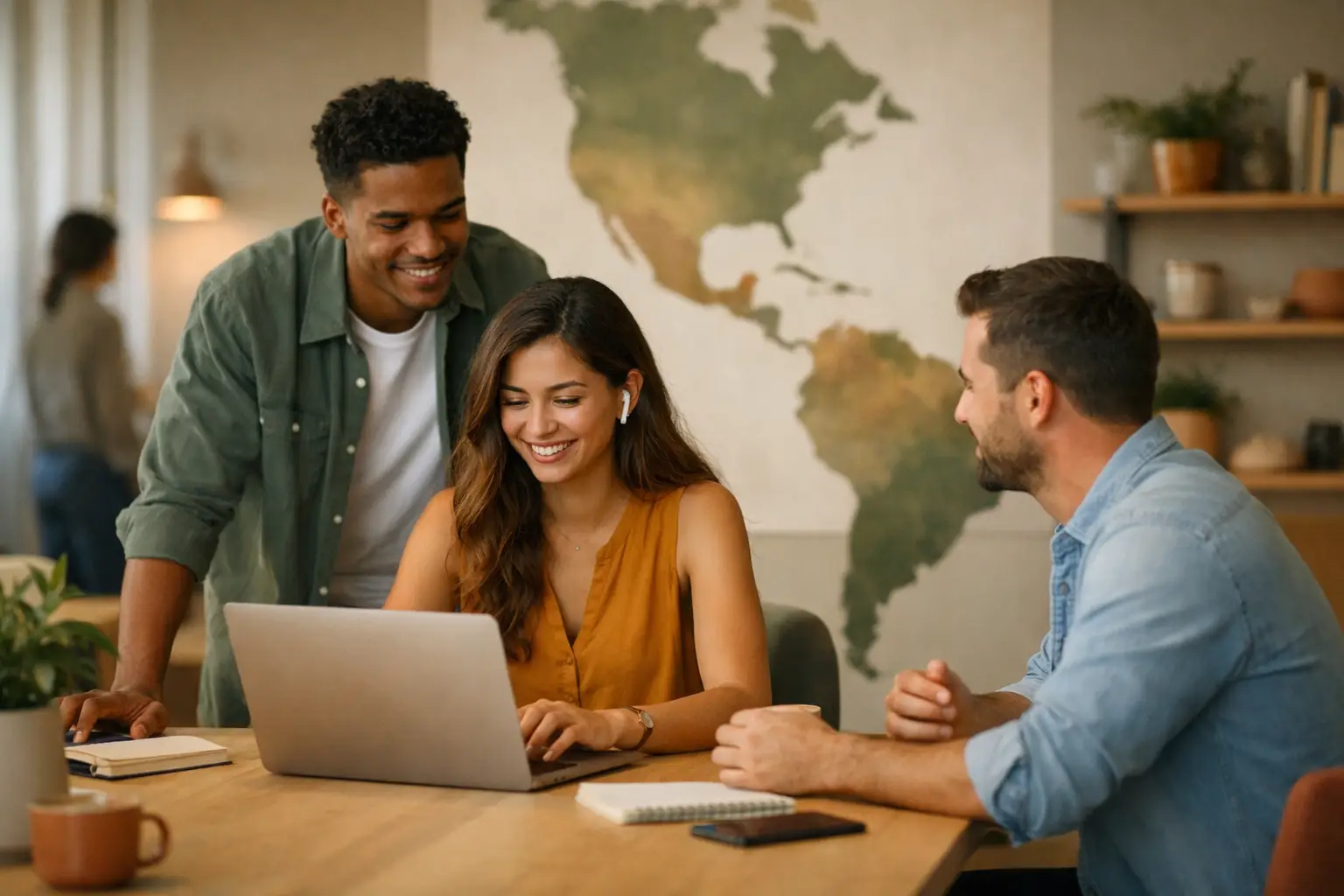 A visual representation of remote professionals collaborating in Latin America, highlighting efficient talent sourcing.