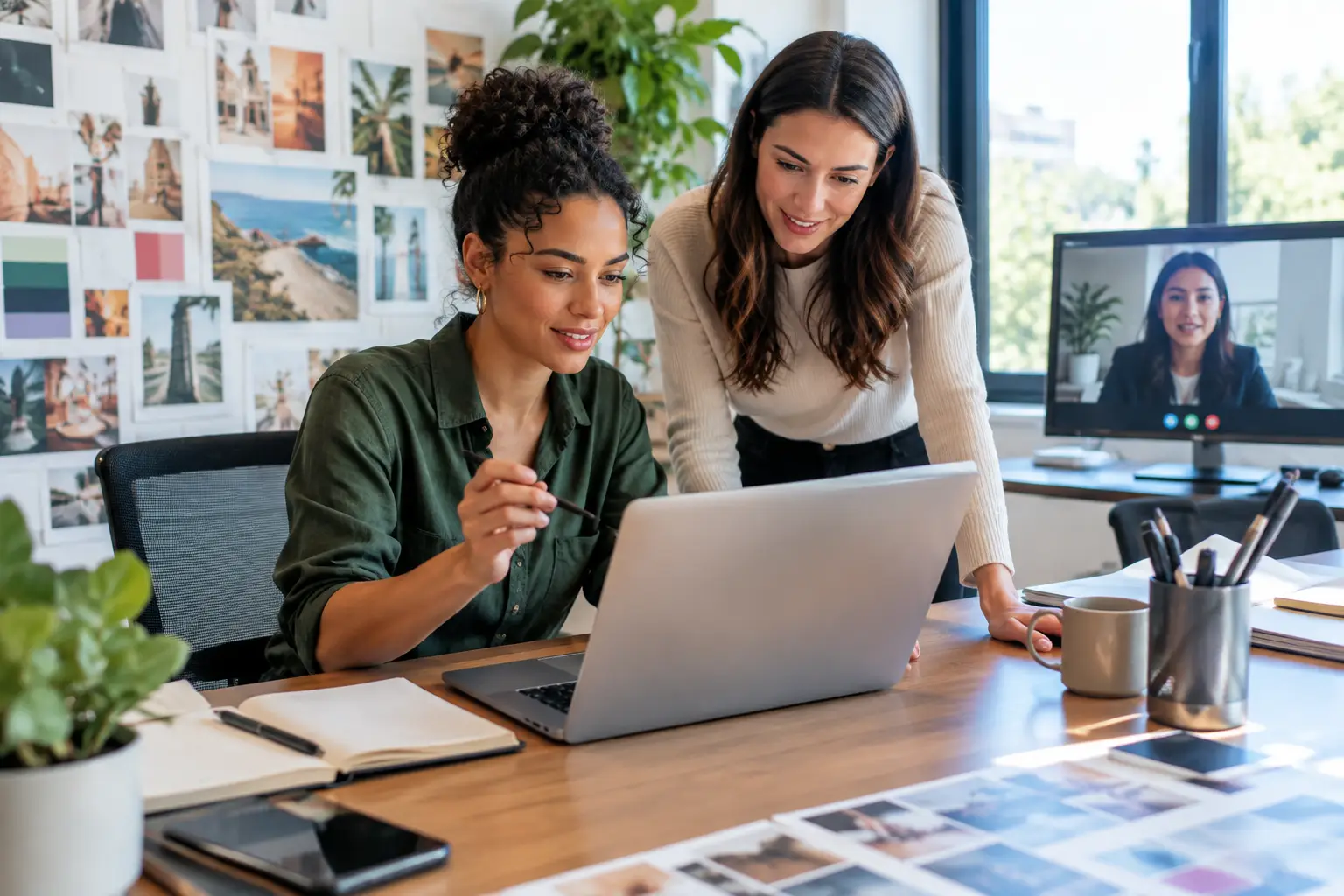 A business professional efficiently delegating tasks with an executive assistant, emphasizing teamwork and productivity.