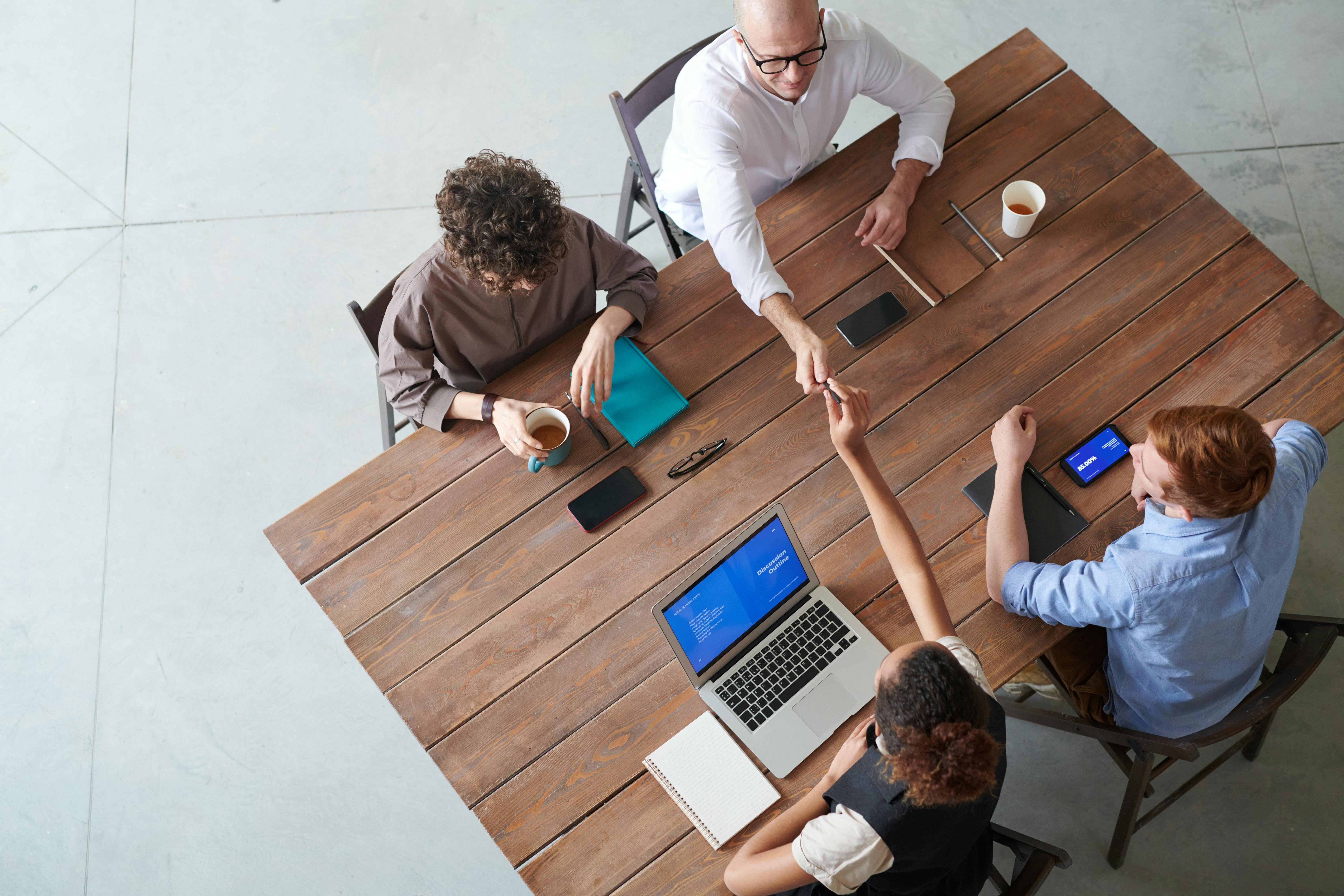 image of team discussion (for a hr tech)