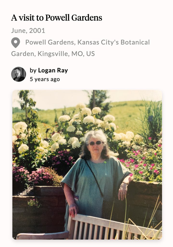 A memory in Sylvia Berry's Aatlas: a visit to Powell Gardens, June 2001