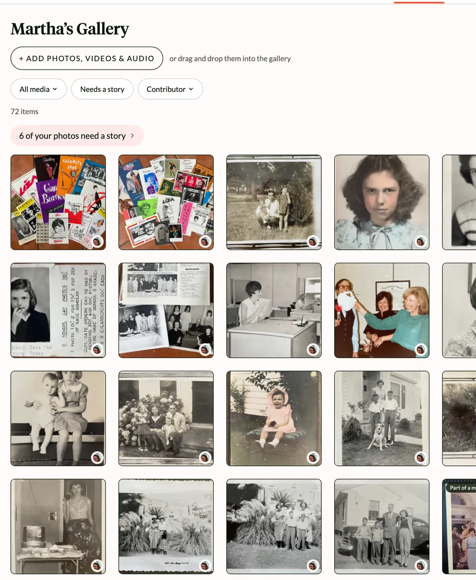 Drop in a whole box of photos