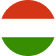 Flag of Hungary with horizontal stripes of red, white, and green.
